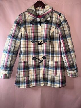Christopher & Banks Women’s Multicolor Plaid Cotton Blend Coat Jacket